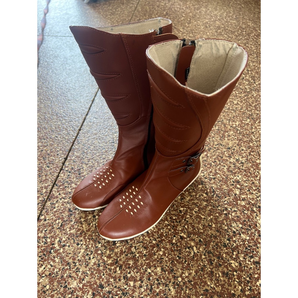 Icon Sacred Riding Boots Brown Leather Womens Motorcycle Moto Mid Calf 7.5 38